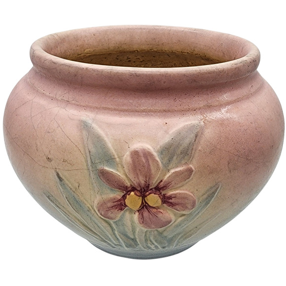 VTG HULL Pottery IRIS Jardiniere Planter #413 Matte Glaze 5.5” PINK - Picture 1 of 7